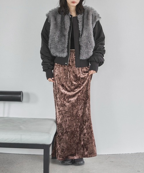 feepur（フェピュール） スカート 「TALLサイズあり」クラッシュベロア