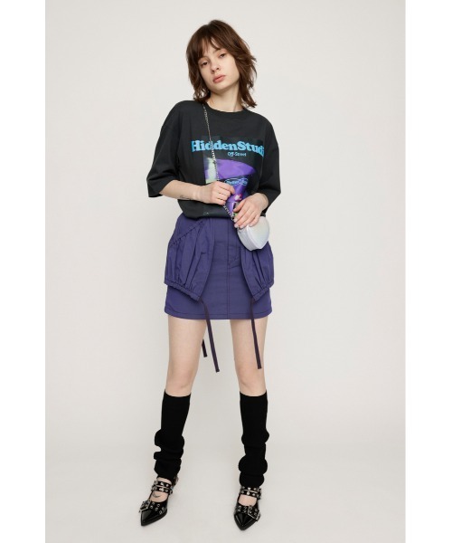 SLY スカート SHIRRING PK S/SK シャーリング ポケット ショート