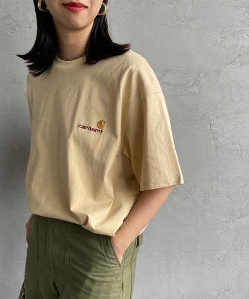 tシャツ 「carhartt WIP/カーハートダブリューアイピー」 AMERICAN SCRIPT ワンポイント刺繍ロゴ ショートスリーブTシャツ carhartt WIP/カーハートダブリューアイピー] AMERICAN SCRIPT