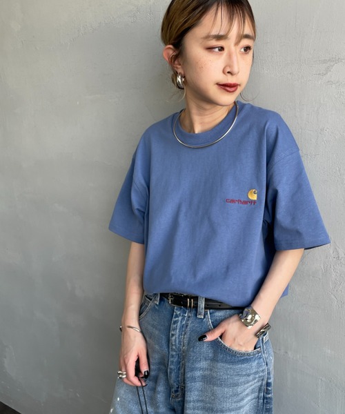 tシャツ 「carhartt WIP/カーハートダブリューアイピー」 AMERICAN SCRIPT ワンポイント刺繍ロゴ ショートスリーブTシャツ Carhartt WIP tシャツ 「carhartt WIP/カーハートダブリュー