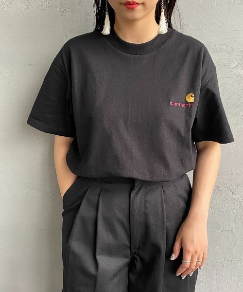 tシャツ 「carhartt WIP/カーハートダブリューアイピー」 AMERICAN SCRIPT ワンポイント刺繍ロゴ ショートスリーブTシャツ Carhartt WIP tシャツ 「carhartt WIP/カーハートダブリュー