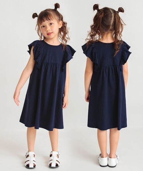 branshes ワンピース フリル付きカットソーワンピース キッズ
