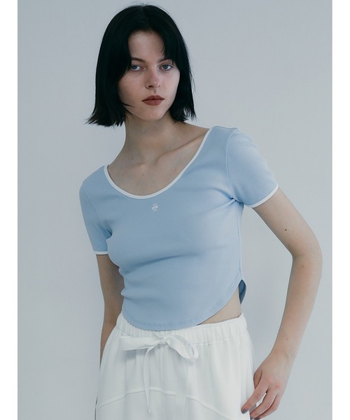SORIN tシャツ Cotton Rib Bicolor Mini T-shirt レディース