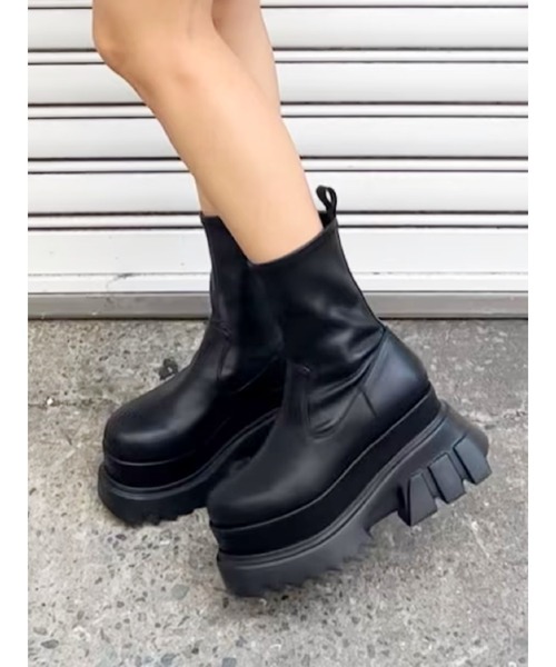 ブーツ プラットフォームショートブーツ レディース | EVRIS | 01