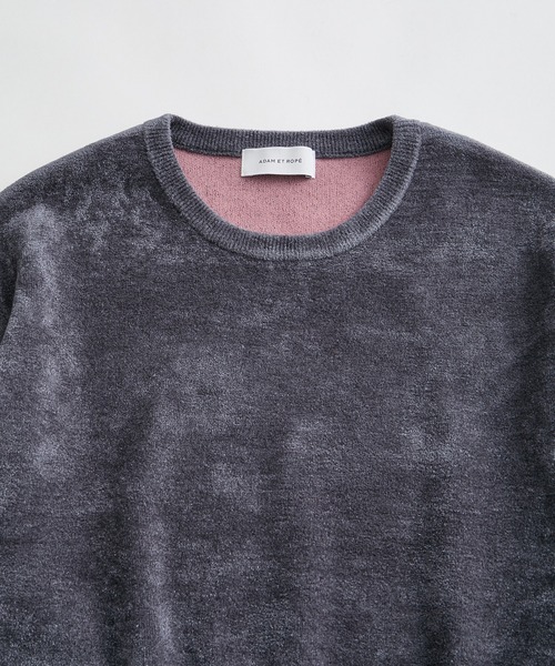 ADAM ET ROPE'（アダムエロペ） セーター ニット モールヤーン クルー
