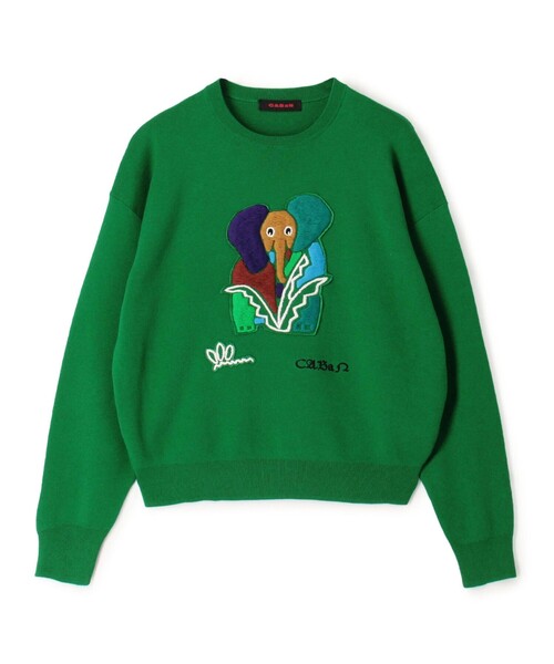 CABaN セーター ニット コットンカシミヤ Elephantエンブロイ