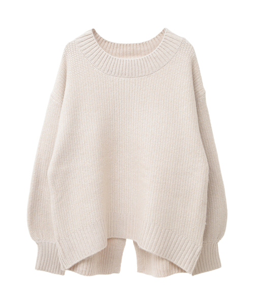 ニット セーター ラメ鹿の子編みボートネックニット(取り扱い店舗限定) レディース