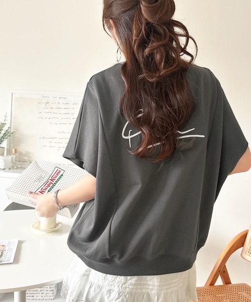 tシャツ リネンコットン裏毛　フレンチロングプルオーバー レディース classicalelf tシャツ ゆるっとシルエットで、今っぽ抜け感