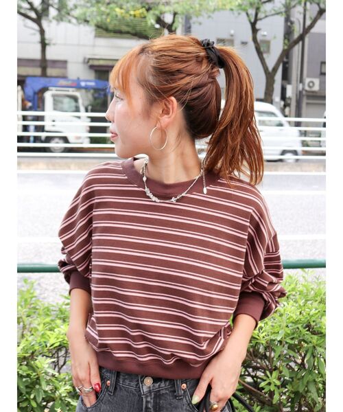 tシャツ ショートボーダーロングスリーブTee レディース