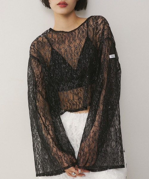 LAPERLA スパンコールトップス スパンコールセミシアートップス[品番：MKSW0061089]｜MURUA（ムルーア