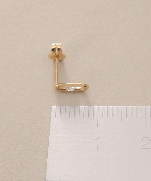 COCOSHNIK チェーン付きダイアモンドピアス COCOSHNIK ピアス K18ダイヤモンド ロングカットアズキチェーン