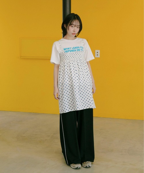 PILIT パンツ ウエストレイヤード ラインイージーパンツ レディース