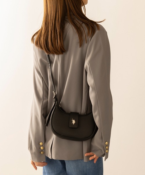 【極美品】　US POLO ASSN ショルダーバッグ　レザー　ブラック U.S. POLO ASSN. ショルダーバッグ バッグ 「U.S. ASSN.」「別注