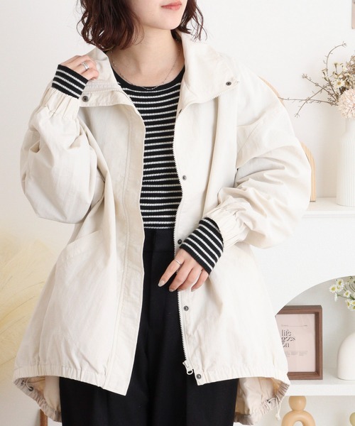 ◆美品◆3万◆パーマネントエイジ◆コットンブルゾン◆白◆シンプル◆ゆったり◆S mitis（ミティス） ブルゾン ジャンバー スタンドカラーブルゾン