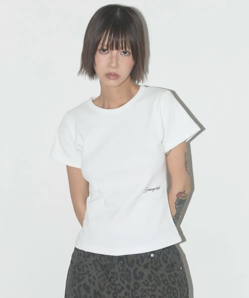 tシャツ A'GEM/9 × .kom 「 FANCY CLUB/ファンシークラブ」 BACK CORSET TEE/バックコルセット半袖Tシャツ レ FANCY CLUB tシャツ A'GEM/9 × .kom 「 CLUB/ファンシークラブ
