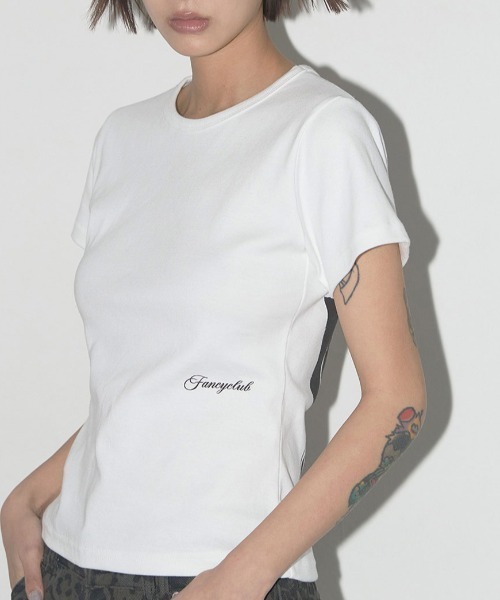 tシャツ A'GEM/9 × .kom 「 FANCY CLUB/ファンシークラブ」 BACK CORSET TEE/バックコルセット半袖Tシャツ レ FANCY CLUB tシャツ A'GEM/9 × .kom 「 CLUB/ファンシークラブ