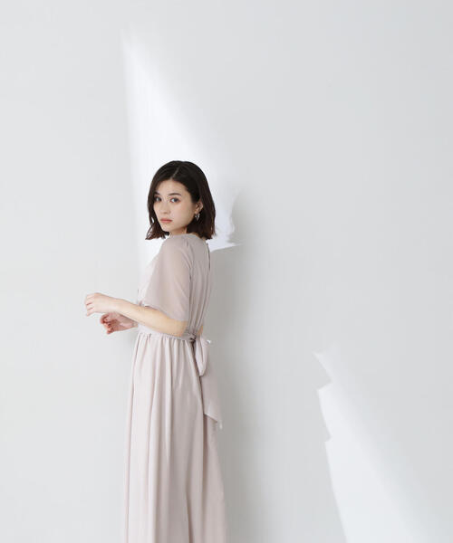 NATURAL BEAUTY BASIC ワンピース カシュクールバックリボン