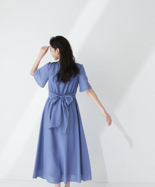 Deuxieme Classe カシュクールワンピース　ミモレ丈　バックリボン DEUXIEME CLASSE - Deuxieme Classe カシュクールワンピース