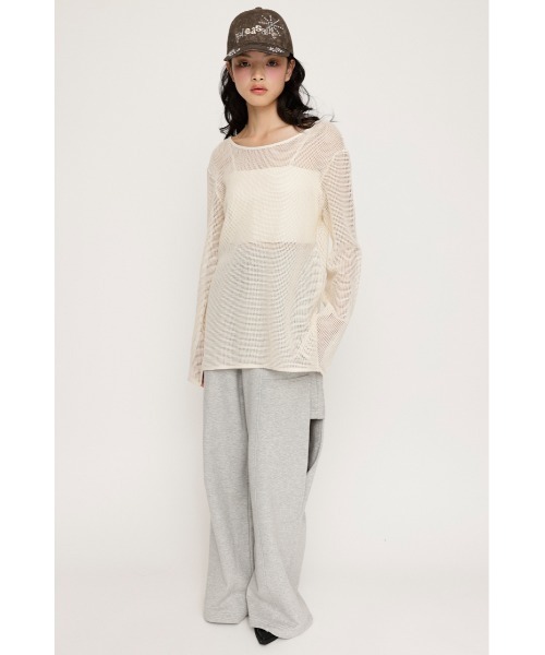 SLY メッシュトップス　ホワイト SLY（スライ） tシャツ COTTON MESH 2WAY TOPS コットン メッシュ 2