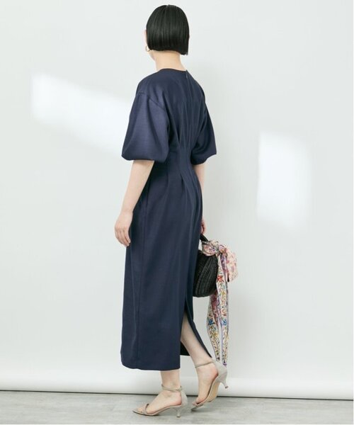 「イ」VERMEIL par iena ウエストシェイプワンピース 追加》P/Ryツイルウエストシェイプワンピース（ワンピース