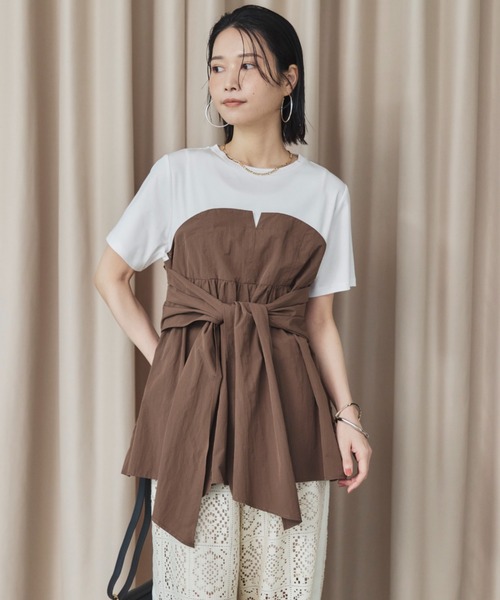 ドゥ アルシーヴ（Doux archives）/カットドッキングペプラムトップス DOUX ARCHIVES（ドゥアルシーヴ） tシャツ カットドッキングペプラム