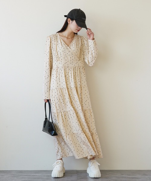 gossip!ロサンゼルス ワンピース カシュクールデザイン ティアード