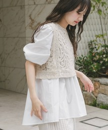 ブラウス シャツ レースベストドッキングチュニック レディース｜ZOZOTOWN Yahoo!店