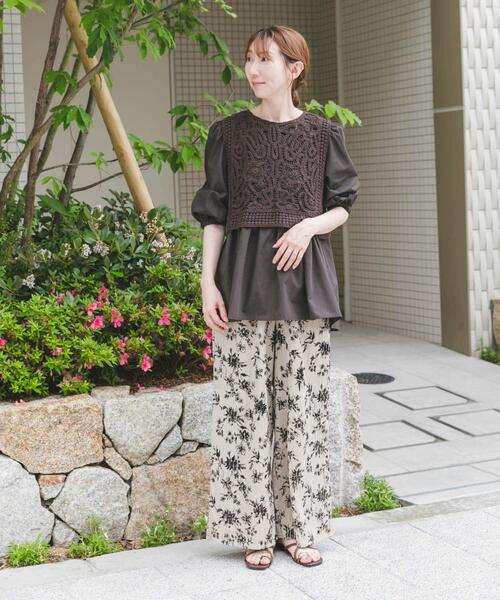 ITEMS URBANRESEARCH ブラウス シャツ レースベストドッキング