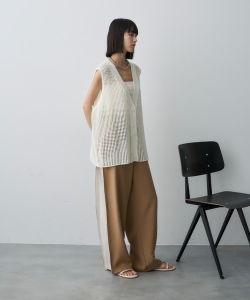 DFFUR. ベスト ジレ オーバーサイジングシアーメッシュベスト