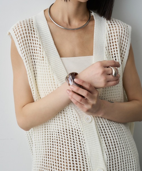 ベスト ジレ レザーオーバーベスト レディース DFFUR. ベスト ジレ オーバーサイジングシアーメッシュベスト