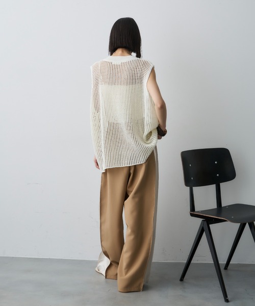 DFFUR. ベスト ジレ オーバーサイジングシアーメッシュベスト