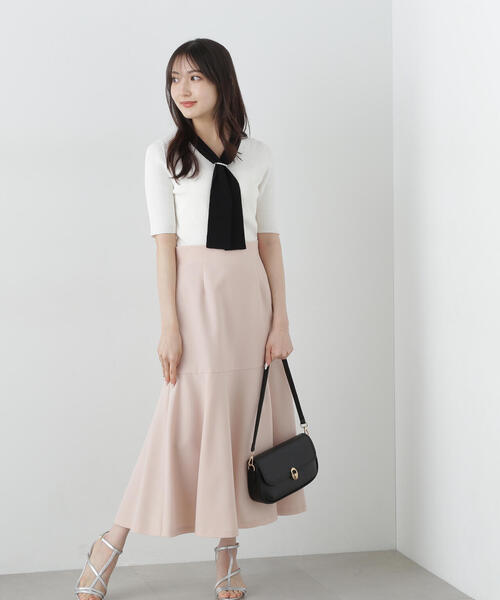 PROPORTION BODY DRESSING ニット セーター パール付きボウタイ