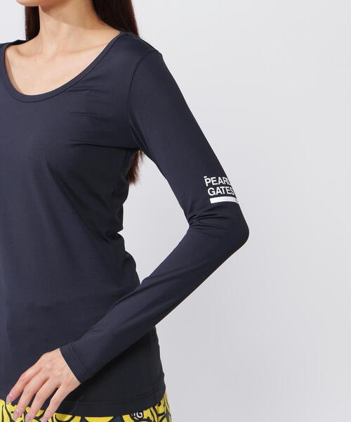 パーリーゲイツ　カットソー　UVカット　長袖　レディース　黒　新品　サイズM PEARLY GATES tシャツ 「PEARLY GATES」「PG BODY」N/ベア天竺