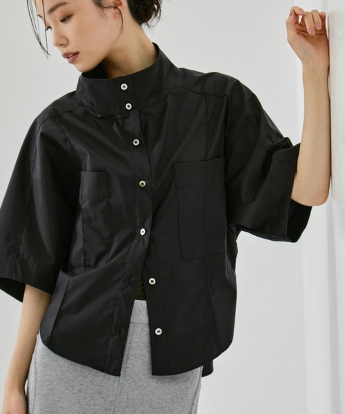 ブラウス シャツ 「STUDIOUS/ステュディオス」2way Collar Cotton Shirt/コットンシャツ レディースの画像