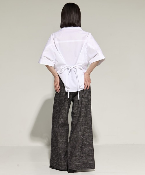 ブラウス シャツ 「STUDIOUS/ステュディオス」2way Collar Cotton Shirt/コットンシャツ レディースの画像