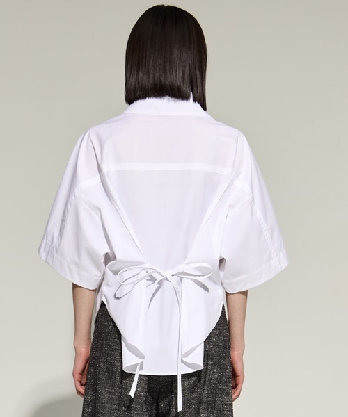 ブラウス シャツ 「STUDIOUS/ステュディオス」2way Collar Cotton Shirt/コットンシャツ レディースの画像