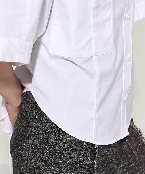 ブラウス シャツ 「STUDIOUS/ステュディオス」2way Collar Cotton Shirt/コットンシャツ レディースの画像