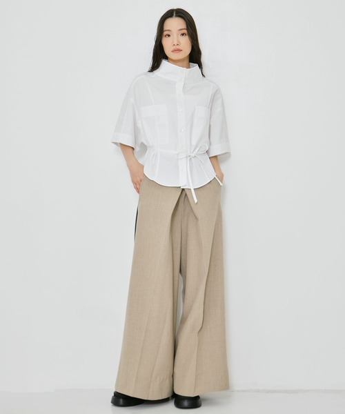 ブラウス シャツ 「STUDIOUS/ステュディオス」2way Collar Cotton Shirt/コットンシャツ レディースの画像