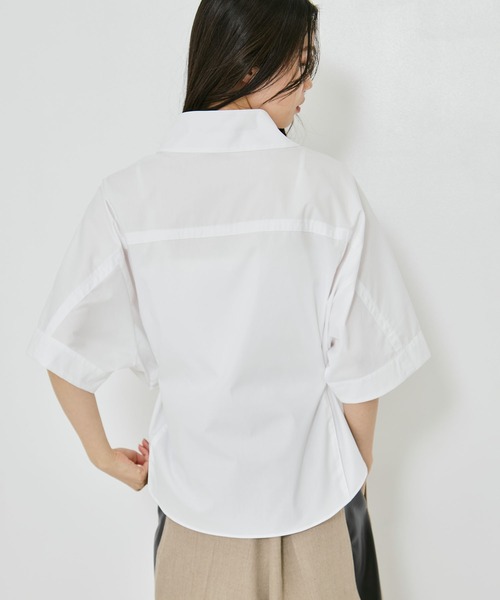 ブラウス シャツ 「STUDIOUS/ステュディオス」2way Collar Cotton Shirt/コットンシャツ レディースの画像