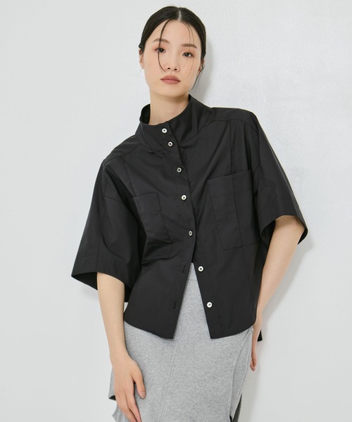 ブラウス シャツ 「STUDIOUS/ステュディオス」2way Collar Cotton Shirt/コットンシャツ レディースの画像