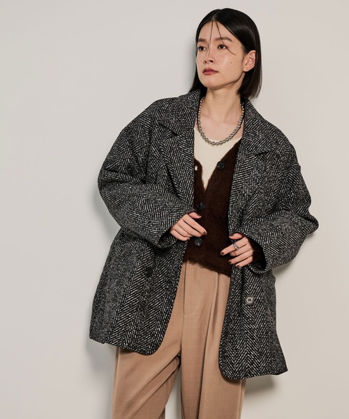 「Shelly island」 チェスターコート FREE ブラック レディース_画像3