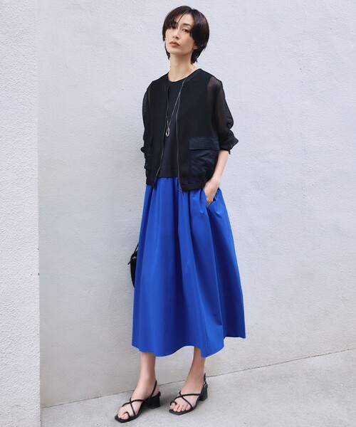 コート アウター Ta/Peメッシュ ブルゾン レディースの画像