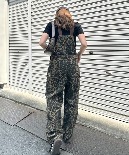 サロペット オーバーオール レオパードオーバーシルエット