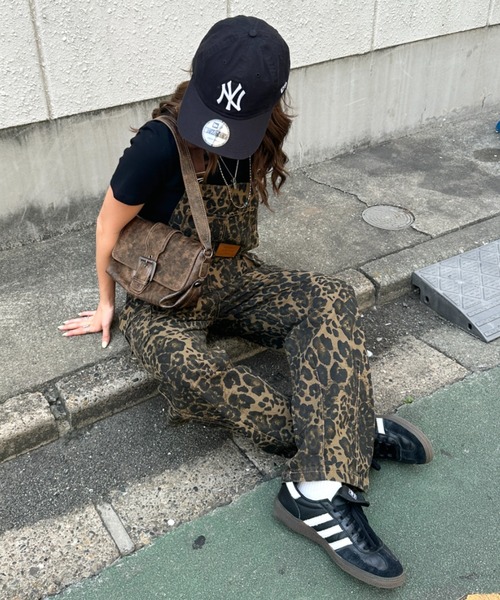 サロペット オーバーオール レオパードオーバーシルエット