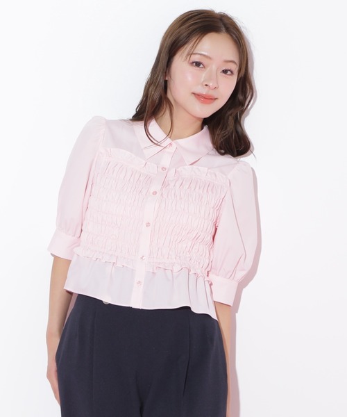 ブラウス シャツ Print Blouse レディース JILL by STUART ブラウス シャツ ビスチェ風シャーリング