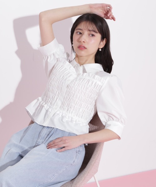 【新品】JILL by JILL STUART チュールシャーリングブラウス JILL by JILL STUART｜チュールシャーリングブラウス | Rakuten