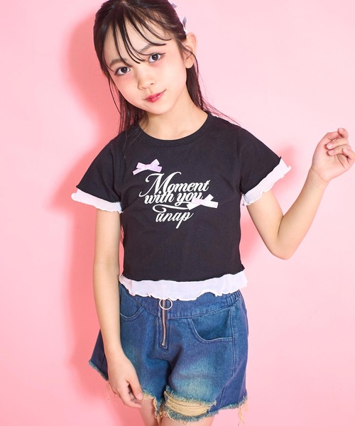 ANAP kids（アナップキッズ） tシャツ 裾メローリボンTシャツトップス