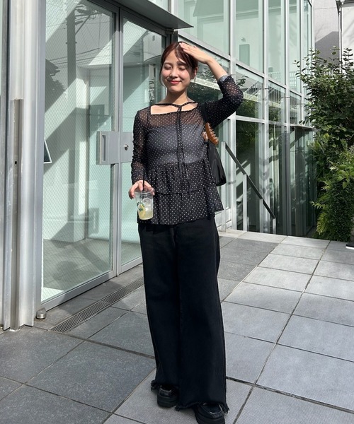 ワイドパンツ ジーンズ デニム デニムパンツ 「新色グレーが登場！/嬉しい4サイズ展開！」ウェーブデニム レディースの画像