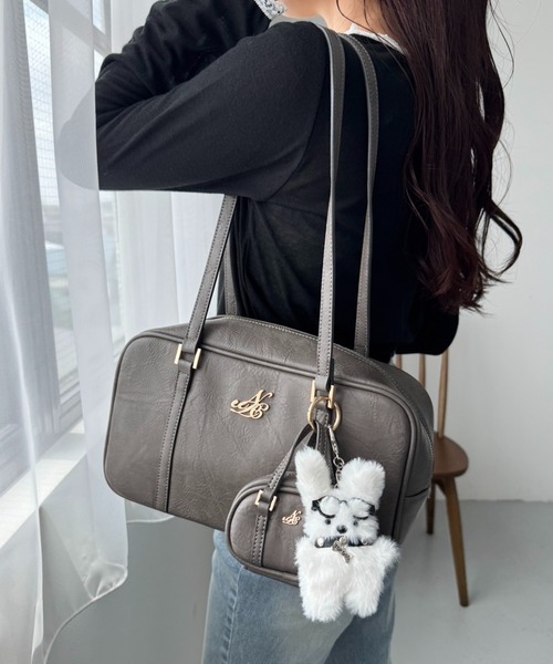 one after another NICE CLAUP ボストンバッグ ミニバッグチャーム付き