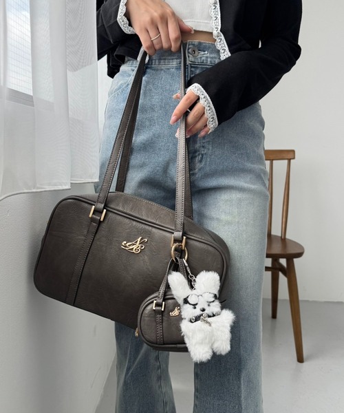 one after another NICE CLAUP ボストンバッグ ミニバッグチャーム付き